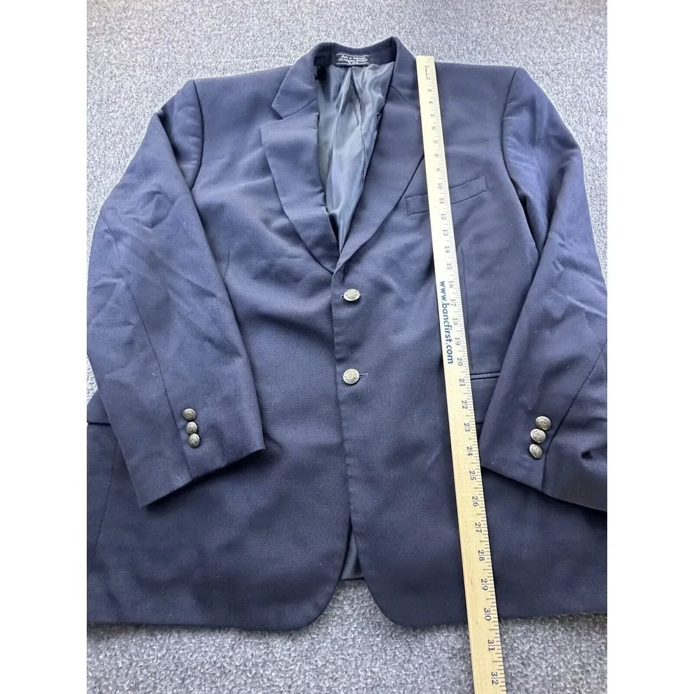 Vintage Meeting Street Blazer Mens‎ 46S Blue Wool Pockets Suit Jacket Sport Coat